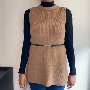 Wilfred 100% Wool Sleeveless Camel Sweater